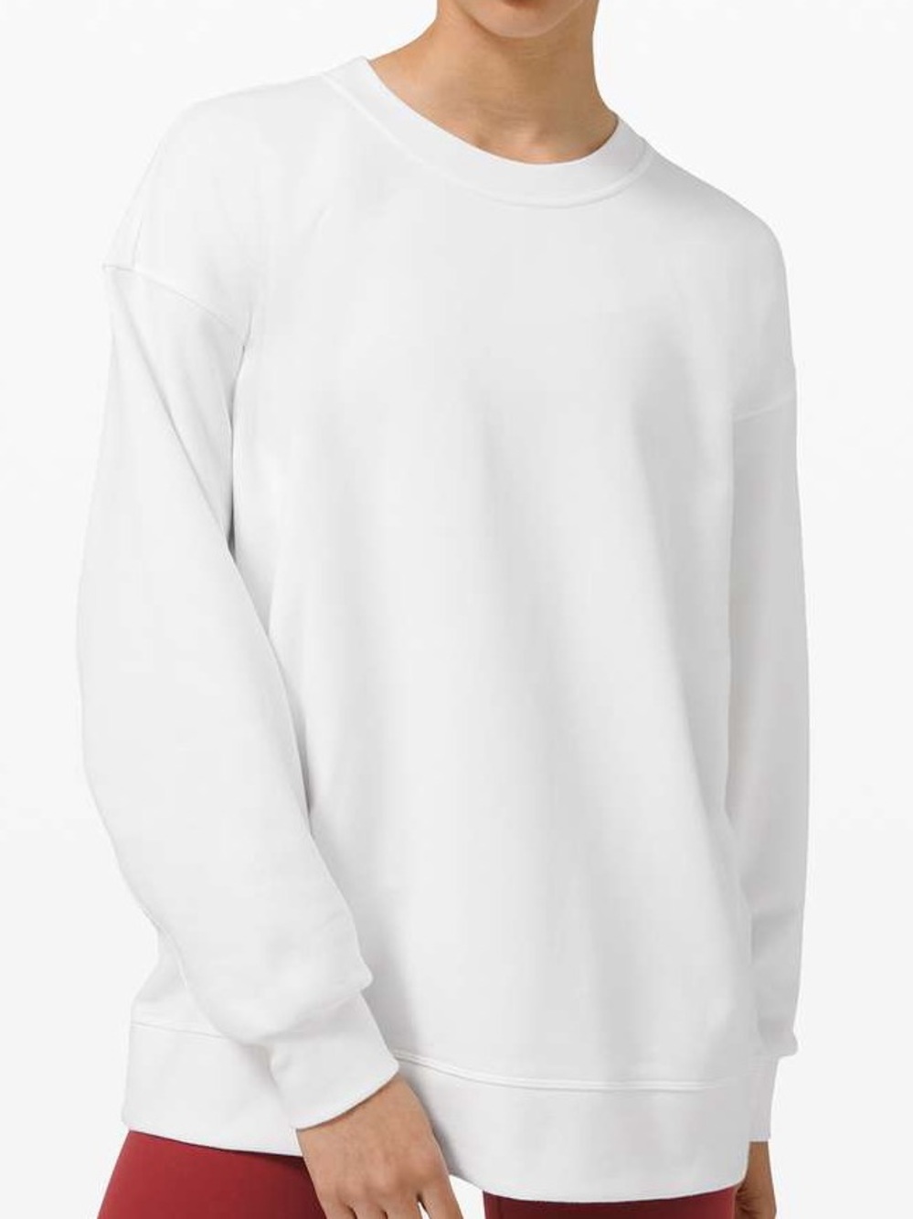 Lululemon Perfectly Oversized Crew Sweatshirt White Spellout Logo - Size 10